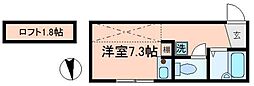 あおばトラスト北千住 ワンルームの間取図画像
