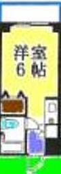 大久保ハイム 5階ワンルームの間取り