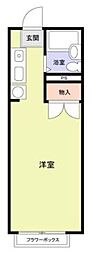 クレアコートM2 ワンルームの間取図画像
