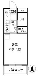 トラストビラ住吉 ワンルームの間取図画像