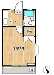 コーポサクラ 1Kの間取図画像