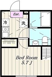 アカリエおださが 1Kの間取図画像