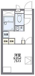 レオパレスリバーパーク 1Kの間取図画像