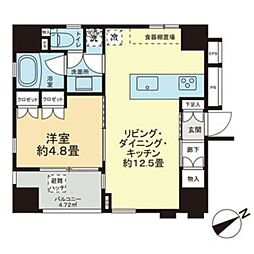 ワザック日本橋 1LDKの間取図画像
