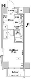 プラウドフラット板橋本町 1Kの間取図画像