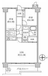 ライオンズマンション川越南古谷第3 2LDKの間取図画像