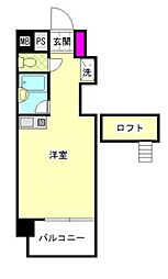 ロマネスク南天神 ワンルームの間取図画像