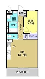 プランドールソフィアＶＩ 2階1LDKの間取り