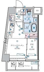 リヴシティ住吉 8階1DKの間取り