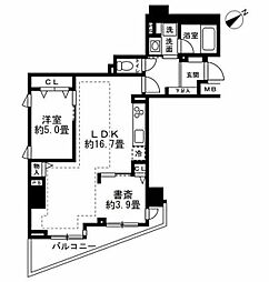 イニシア横濱鶴見 1LDKの間取図画像