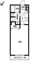 Amour山崎 1Kの間取図画像