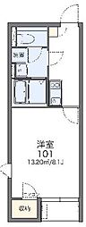 レオネクスト子中サイド 1Kの間取図画像