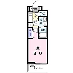 フェリーチェ 1Kの間取図画像