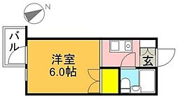 ベセル四季 ワンルームの間取図画像