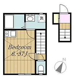 カインドネス町田旭町 1Kの間取図画像