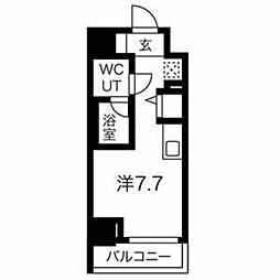 クラリッサ川崎グランデ ワンルームの間取図画像