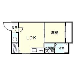 センショウトラストII 1LDKの間取図画像