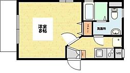 SENTIO橋本 5階1Kの間取り