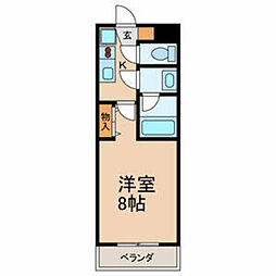 エーデル・ティーディー 1Kの間取図画像
