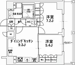 エスティメゾン王子 2DKの間取図画像