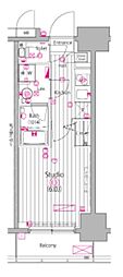GALAGRANDY池袋2 1Kの間取図画像