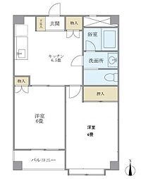パヴィヨンブラン 2DKの間取図画像