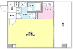 メゾン・ド・中目黒 4階ワンルームの間取り
