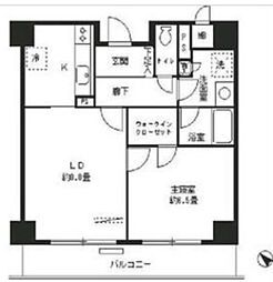 エステージ築地 1LDKの間取図画像