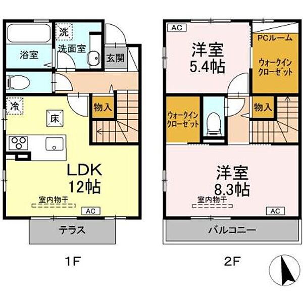 （仮称）D-room上鷺宮5丁目 103｜東京都中野区上鷺宮５丁目(賃貸アパート2LDK・2階・72.70㎡)の写真 その2