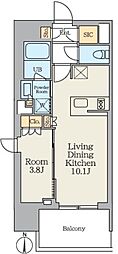 クレストコート王子 1LDKの間取図画像