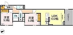 セレスティア清水 2LDKの間取図画像