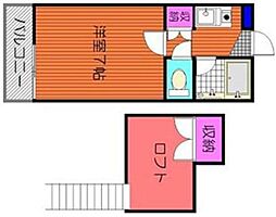 ウエルネス下原 ワンルームの間取図画像