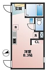 ステラ桜上水 ワンルームの間取図画像