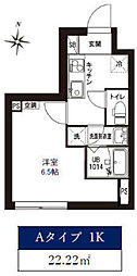 レピュア東大島駅前レジデンス 1Kの間取図画像