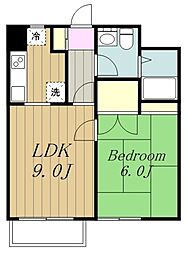 調布パークス 1LDKの間取図画像