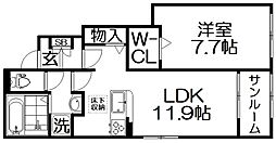 ラ・メゾン・セレニテ 1LDKの間取図画像