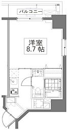 都営大江戸線 森下駅 徒歩2分の賃貸マンション 2階1Kの間取り