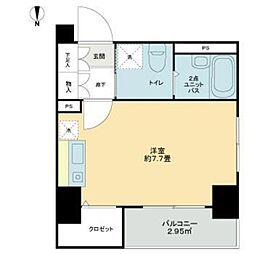 ドルチェ銀座東・壱番館 ワンルームの間取図画像