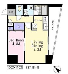 グランディール初台 1LDKの間取図画像