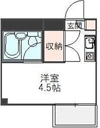 ホワイトハウスQ 2階ワンルームの間取り
