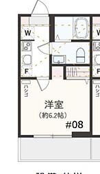 アザーレ・クオン本厚木 1Kの間取図画像