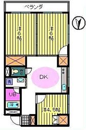 ハイライフわしだ 3DKの間取図画像
