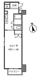 K&M広尾 1Kの間取図画像