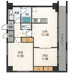 サザンクレスト堺東 2LDKの間取図画像