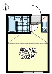 ユナイトステージ殿町弐番館 ワンルームの間取図画像