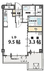 EMERALDOCEAN西宮 1LDKの間取図画像
