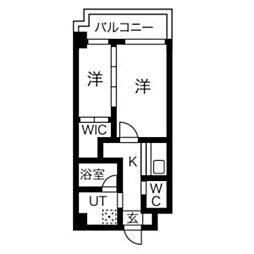 ATRIOFLATS大楠 2Kの間取図画像