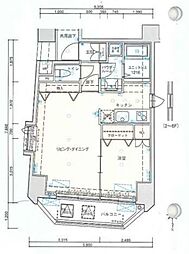 バージュアル新御徒町 1LDKの間取図画像