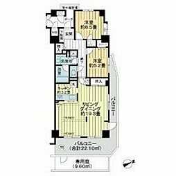 シエルグランデふなばし海神 1階2LDKの間取り