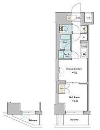 江東区深川2丁目マンション 1DKの間取図画像